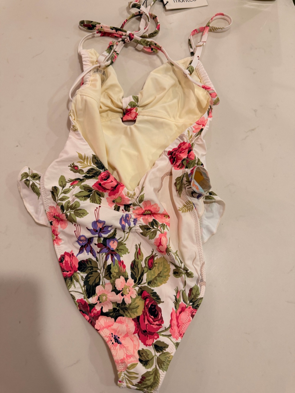 Montce Devin Ruffle One-Piece Swimsuit Sz M - Picture 3 of 4